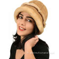 Chapeaux de laine en peau de mouton chaleureux pour les femmes